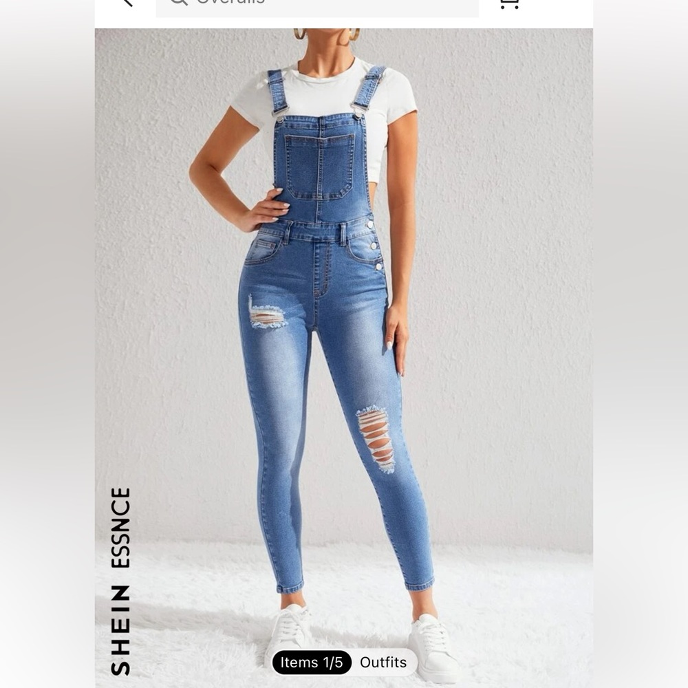 NEVER WORN!! $25 SHEIN overall jumpsuit. Size L8/10)